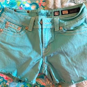 Miss Me Turquoise Shorts